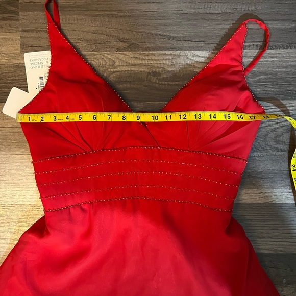 NWT JJ’s House Red Chiffon Embellished Formal Dress SZ 8 - Picture 12 of 16